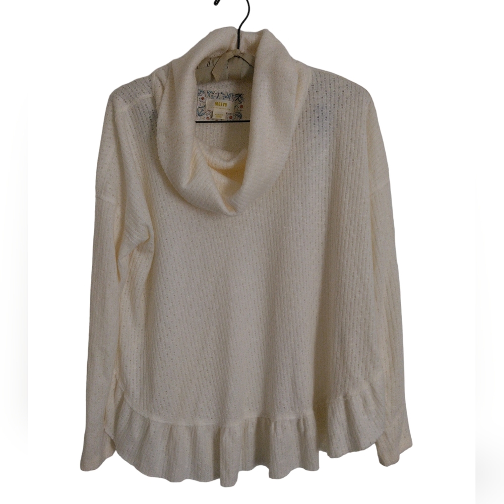 Maeve By Anthropologie Medium Addie Ruffled Hacci Pullover Sweater - Picture 1 of 17